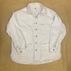 Lee x H&M white jean jacket.